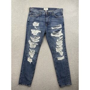 Current Elliott Jeans Womens Size 27 The Fling Westward Destroy With Repai 32x29